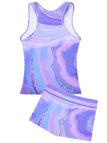 Image of Uhnice Girls Swimsuit Two Piece Tankini Swimwear with Boyshort