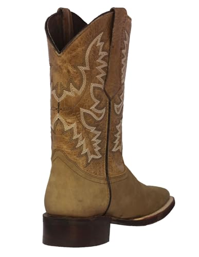 Texas Legacy Mens Sand Western Cowboy Boots Leather Saddle Square Toe Botas3