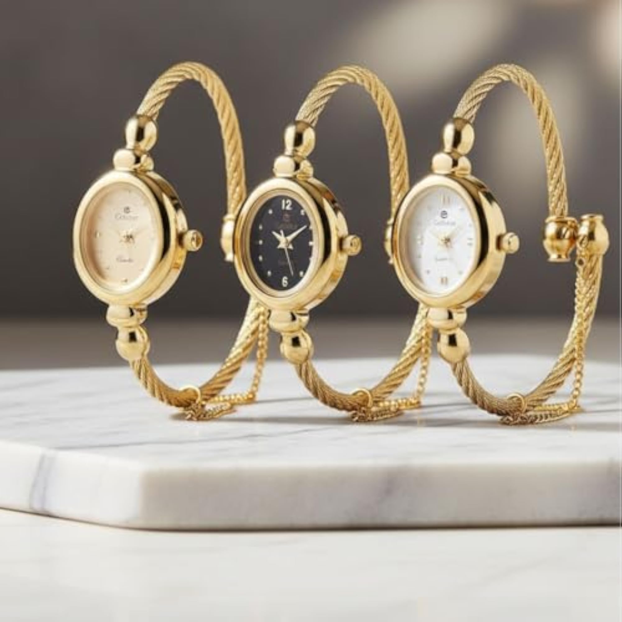 Women's Premium 24k Gold Polished Bangle Watch