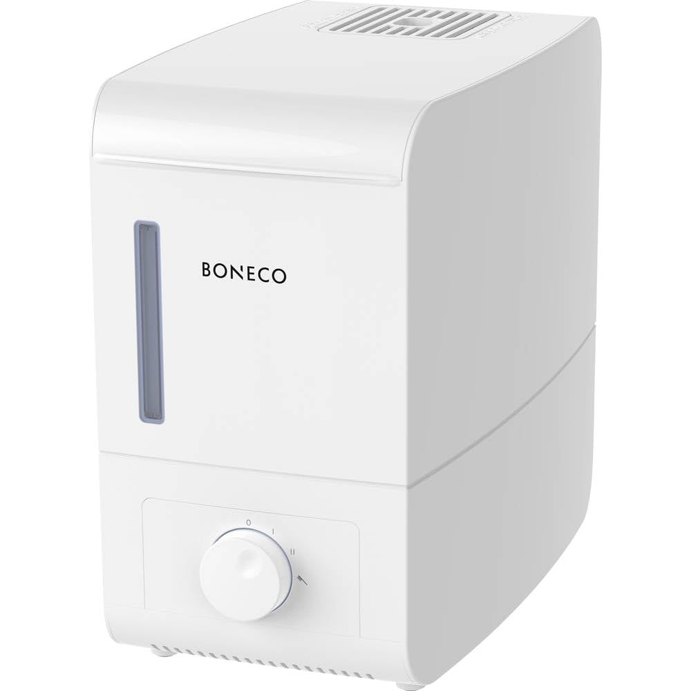 BONECO parowy nawilżacz powietrza S200 – higieniczne nawilżanie dzięki wolnej od bakterii parze, kolor biały