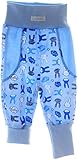  La Bortini Baby Hose Mitwachshose blau Baumwolle Gr. 50 56 62 68 74 80 86 92 98 (56)