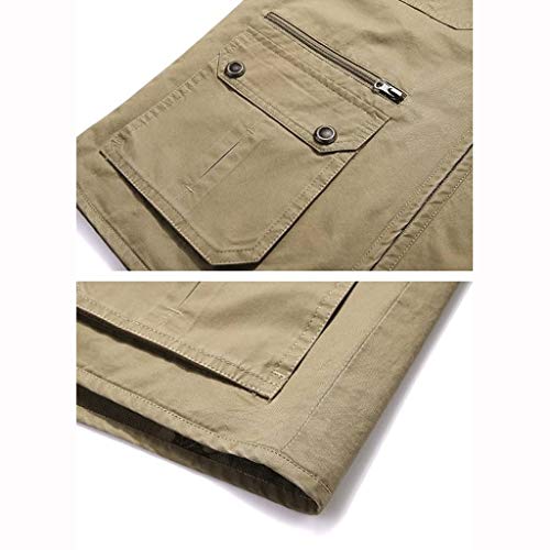 Chaleco de pesca multibolsillo para hombre de algodón en talla 3XL 7