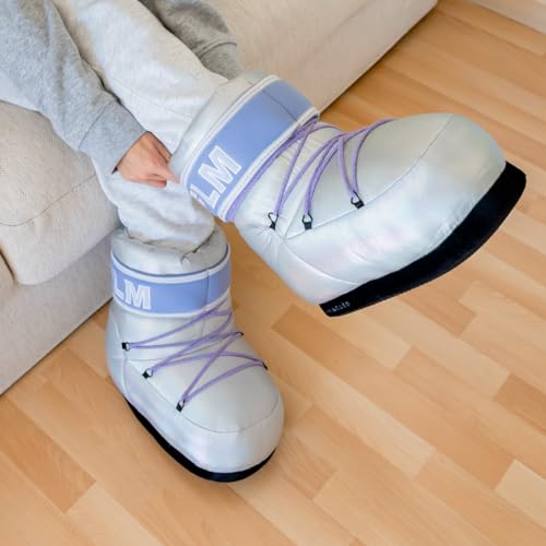 Flamingueo Sneaker Hausschuhe - Lustige Plüsch Pantoffeln für Damen und Herren, Eine Größe