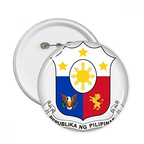 Bouton badge rond aux couleurs de l'Asie, accessoire de mode Philippines multicolore en taille L