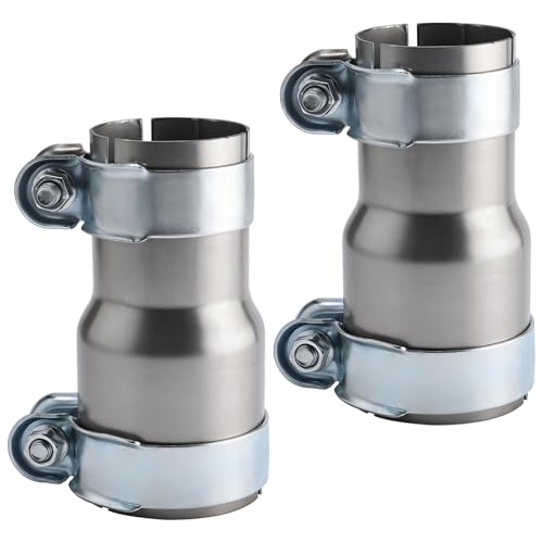 Patioer 2.5 to 3 Exhaust Adapter Reducer with Clamps Universal Exhaust Pipe Connector for Car Truck SUV (2 Pack)