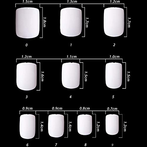 Enforten EFTBN02159 500Pcs Clear Short Square Full Cover Fake Nails Tips Artificial Acrylic False Nails thumb #3