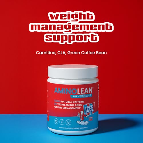 Image of AminoLean Pre Workout Powder & Natural Amino Energy with Vegan BCAA + EAA | Jitter-Free Preworkout Energy from Green Tea + Amino Acids & Weight Management for Women & Men - Vegan, Zero Sugar, No Crash