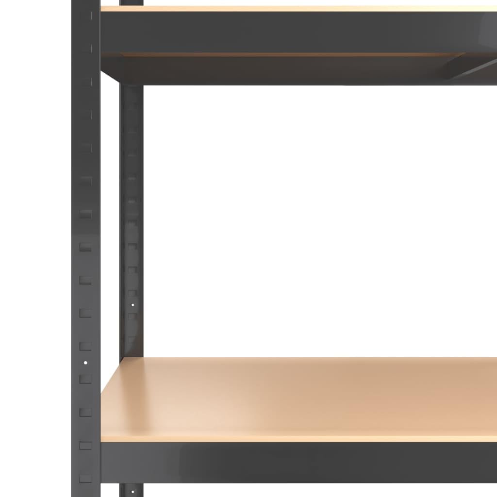 vidaXL Étagères à 4 Niveaux 3pcs Anthracite Acier et Bois d'ingénierie