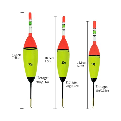 FASPLORE 5Pcs EVA Foam Glowing Bobbers Fishing Floats (5pcs-20g)