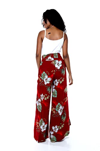 Image of Matchable Family Hawaiian Luau Men Women Girl Boy Clothes in Pineapple Garden Burgundy