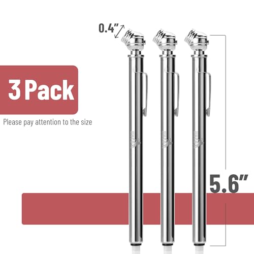 Image of UNCO- Pencil Tire Pressure Gauge, 3 Pack, 10-75 PSI, Pencil Air Pressure Gauge for Tires
