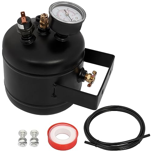 STAYTOP 0.5 Gallon Air Compressor Tank 5 Port with Air Gauge Switch Replacement for Air Ride Suspension Car Train Horn