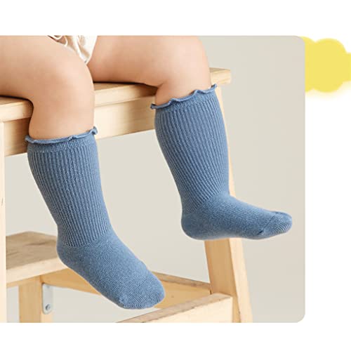 Adeimoo Baby Girls Cotton Socks Newborn Keep Warm Solid Color Sock Knee-High Stockings For Infant Toddler 6-12 Months #TOP4