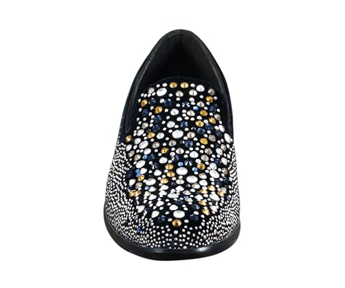 Image of Amali Men's Embellished Velvet Tuxedo Loafers, Smoking Slippers