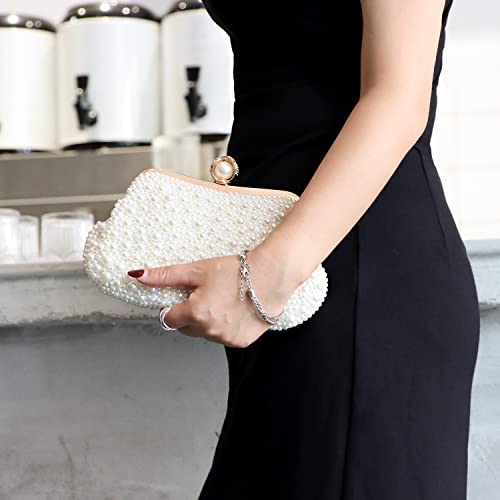 Cartera Clutch Perla Blanca para Mujer miniatura 6