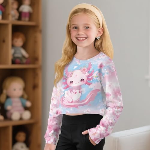 Kids Casual Long Sleeves for Girls T Shirt Sportswear Crewneck Pullover Tops Size 5-14 Years3