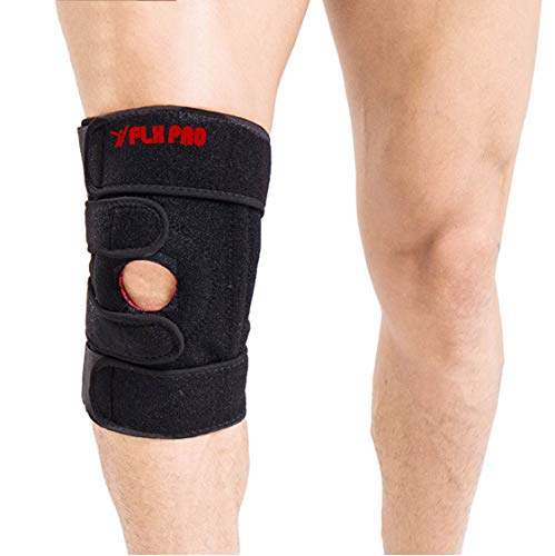 Knee Brace Support Compression Wrap Sleeve Patella Stabilizer 4 Strap Flexible Adjustable for Arthritis Tendonitis Pain, Meniscus Tear ACL LCL MCL Sprain Injury ML & Plus Size 1X-3X (Man Men Women)