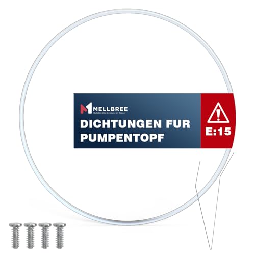Reparatursatz Pumpentopf Dichtung 12005744 für Fehler E15 Ø182mm | Mellbree Geschirrspüler Ersatzteile für Siemens/Neff/Bosch 12005317,12026667 Spülmaschinen（1 Set ）