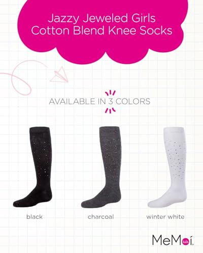 MeMoi Jazzy Jeweled Girls Cotton Blend Knee Socks2