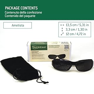 NATURALIGHT Lunettes à sténopé Ametista - Méthode de Bates - Gymnastique Oculaire pour Entraîner la Vue