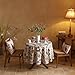 ISAENNE Designer Provence Floral Round Tablecloth,Linen Colorful Washable Indoor Table Cloth,Durable Home Decor Tablecloths for Dining Thanksgiving Kitchen Christmas,Diameter 67