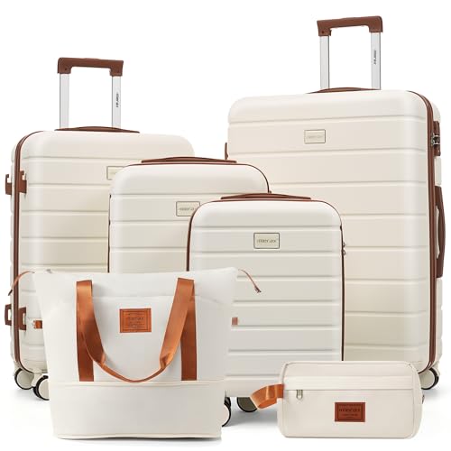 Image of Hardside Luggage Sets, Lightweight Suitcase with Spinner Wheels, Ivory