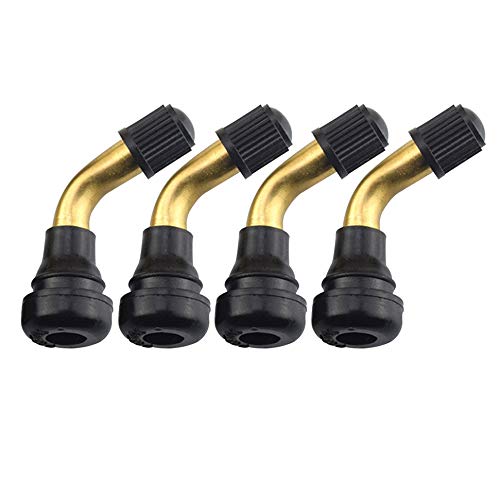 GROCKSTR Válvula de neumático de 4 piezas, vástago de ángulo recto, goma Snap-in de 90 grados, latón para scooter eléctrico y scooter eléctrico M365