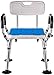 Home Essentials, Sedile da Bagno Portatile, Poltrona con Schienale Staccabile Regolabile in Altezza Aiuto per Il Bagno Anziani disabili