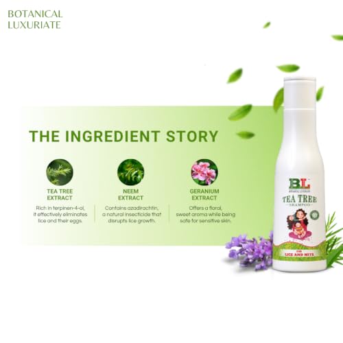 Image of Tea Tree Natural Anti Lice and Nits Shampoo 300 ml with Transparent Lice Removal Comb With Tea Tree and Neem Extracts(Pack of 3)