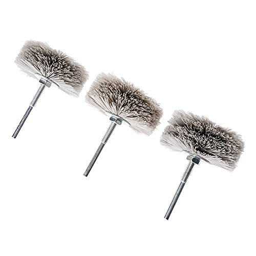 Patioer 3Pcs 3.27 Inch Abrasive Nylon Wheel Brushes 320# 400# 600#, 1/4Inch Shank Abrasive Grinding Head For Woodwork Polish Grinder #TOP7