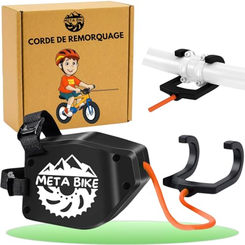 Meta Bike Corde de Remorquage pour Vélo Enfants, Système de Remorquage de 2,5M, Sangle de Traction pour Enfants et Adultes, Vélo de Montagne électrique...