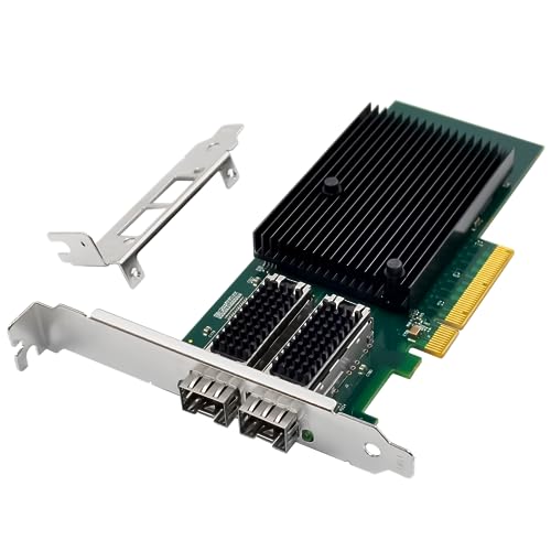 XZSNET 10G Network Card with Intel X710-BM2 Chip, 10GB PCI-E NIC Compare to Intel X710-DA2, Dual SFP+ Port PCI Express X8 Ethernet Adapter Support Windows/Windows Server/Linux/Freebsd/VMware ESXi