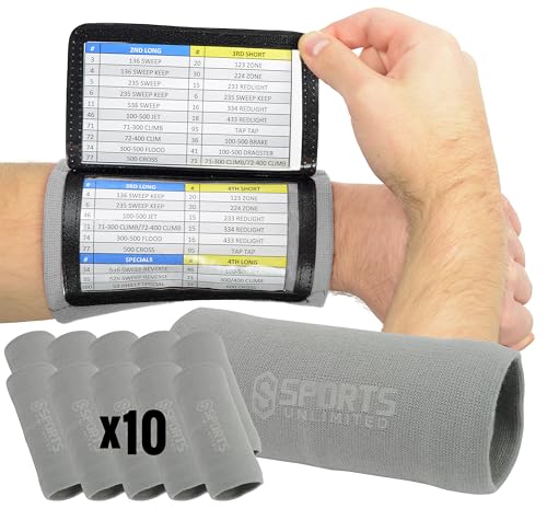 Image of Sports Unlimited Adult Triple Wrist Coach, Football Wristbands for Plays, Baseball Wristbands, QB Arm Bands