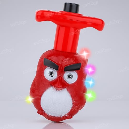 Image of Zest 4 Toyz Spinning Top for Kids Cartoon Design with Flashing LED Light Up and Dynamic Music Non-Toxic Toys for Boys & Girls (Pack of 1) Red