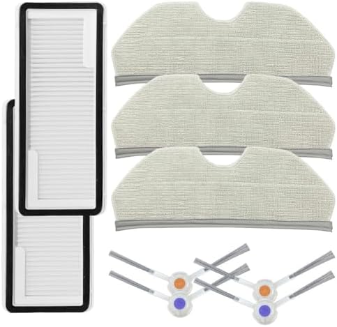 Puupaa Replacement Accessories Kit for Narwal for Freo X for ULTRA & for Freo X Plus for K1 Robot Vacuum Cleaner Parts, 4 Side Brush, 2 Filter, 3 Mop Cloth