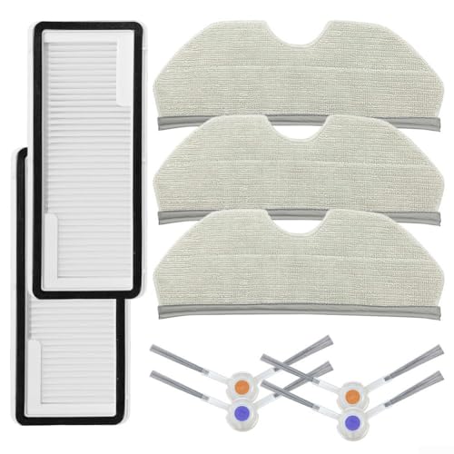 Puupaa Replacement Accessories Kit for Narwal for Freo X for ULTRA & for Freo X Plus for K1 Robot Vacuum Cleaner Parts, 4 Side Brush, 2 Filter, 3 Mop Cloth