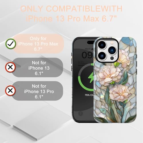 Ceckooty Compatible for iPhone 13 Pro Max Case Cute Aethetic Bloom Flowers Florals Design for Women [Compatible with Magsafe] Rugge Shockproof Anti-Scratch Phone Case for iPhone 13 Pro Max 6.7IN by Ceckooty - Used condition - Image 6
