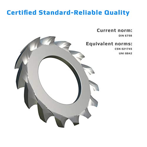 M3 Serrated Lock Washers (Pack of 50) Zinc Plated Alloy Steel Washers External Toothed Gasket Serrated Lock Washer DIN 6798 (3.2mm 6mm) - Image 3