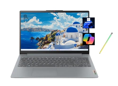 Image of Lenovo Ideapad Slim 3 15.6 inch FHD Touchscreen Laptop, AMD Ryzen 7 5825U, 16GB RAM, 512GB SSD, AMD Radeon, Windows 11 Pro, Arctic Grey with Stylus