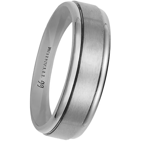Boston Bay Diamonds Men's Titanium 7mm Comfort Fit Brushed Satin Center Wedding Band Ring, Size 9 Cover