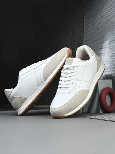 Image of Blue Leather by Centrino Genuine Leather Men's Sneakers | Leather Made Cushioned Insole Comfortable Shoes | Trendy & Stylish Modern Sneakers | Durable TPR Sole (4089)