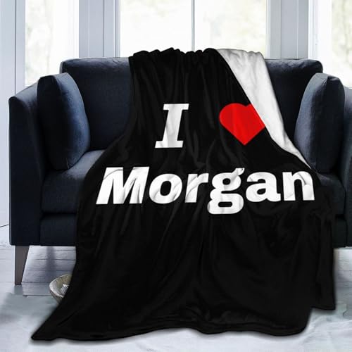 I Love Morgan Throw Blanket 50x40 Soft Cozy Flannel Blanket for Couch Bed