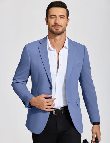 Image of COOFANDY Mens Casual Blazer Knit Sport Coat Lightweight Two Button Suit Jacket