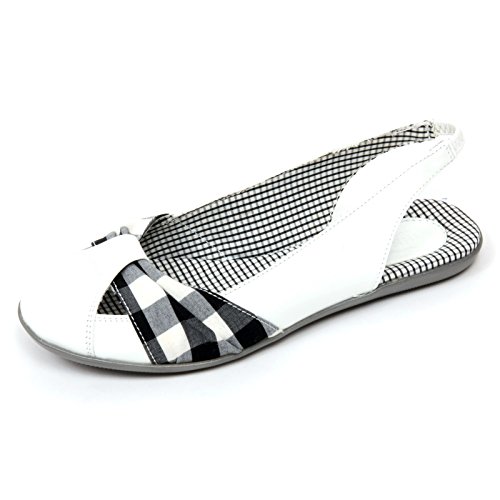 Sandalo bimba Monnalisa C6978 blanc et noir pour fillette élégante