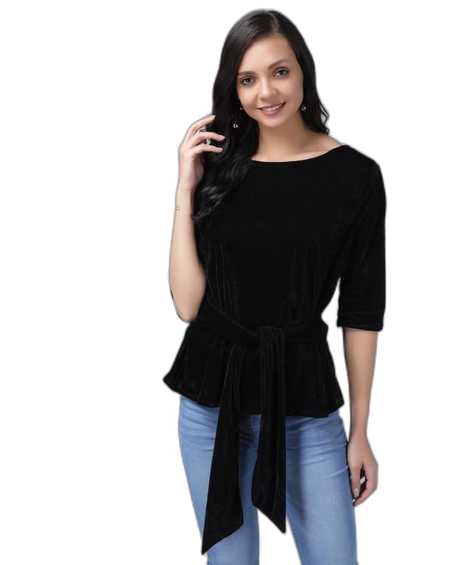 Image of Vaararo Women Dress Shirt, Velvet, Regular Fit