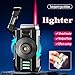 Windproof Jet Flame Lighter Refillable Butane Torch Lighter with Visible Fuel Window and Adjustable Flame for Men Gifts(Gold)