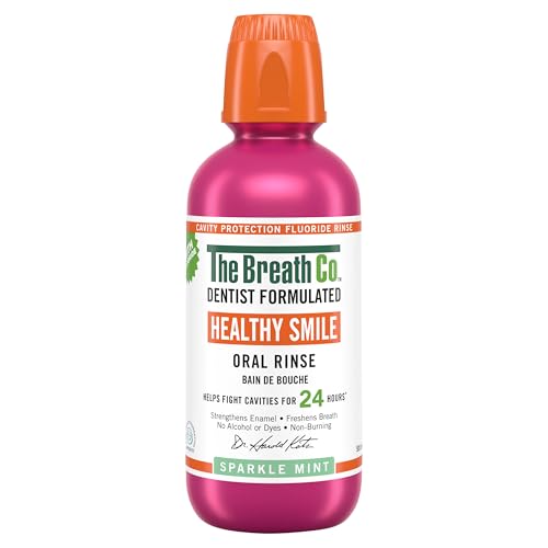 The Breath Co - Prevenzione Caries, a base di fluoro, formula sviluppata da un dentista, aiuta a combattere la carie per 24h*, rinfresca l'alito, senza alcol, non punge, 500ml