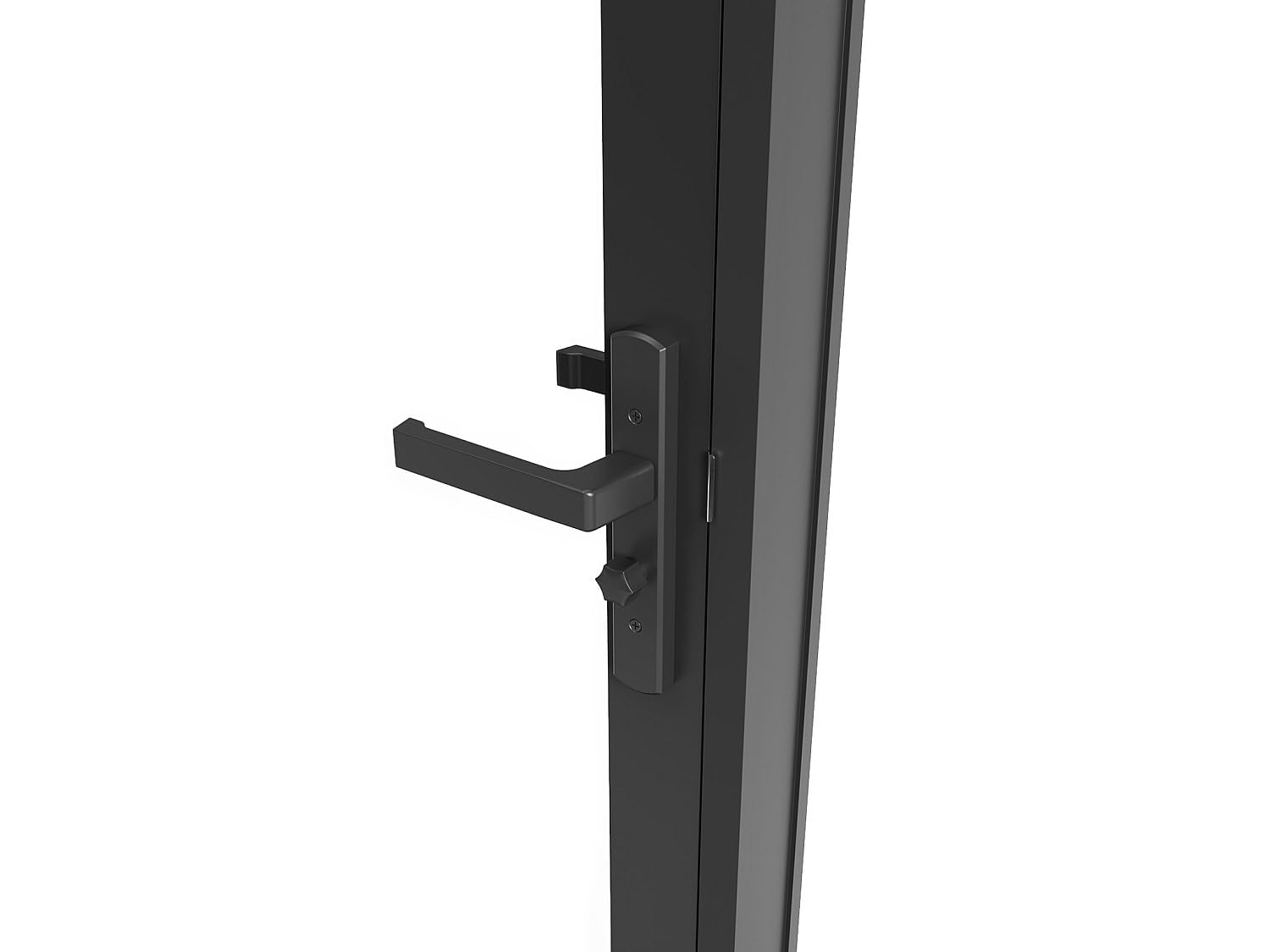 Vente-unique - Cerradura de puerta reversible H204 x L93 cm de aluminio y vidrio templado - LOXTON