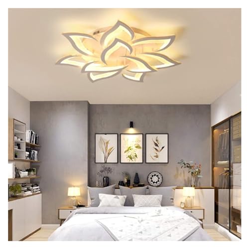 Plafonnier LED design fleur dimmable 18 têtes en acrylique blanc pour salon