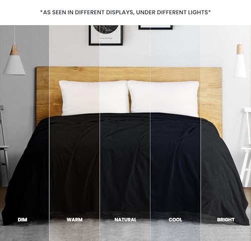Image of Utopia Bedding 100% Cotton Thermal Blanket Black Twin Size Soft, Lightweight, Breathable, Cozy Spring and Summer Blanket for Couch and Sofa, Home Room Decor Gifts for Women and Men (90x72 Inches)